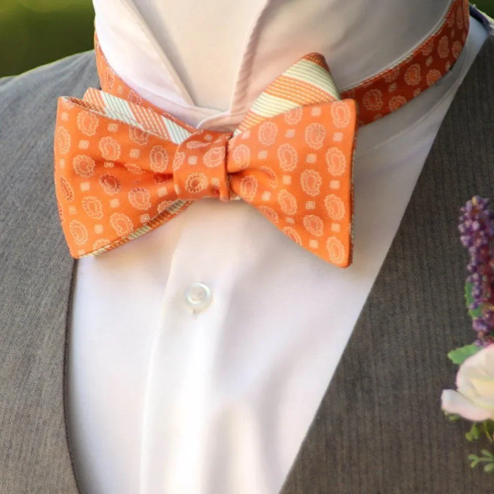 NWT Men's bow tie Silk Self - tied Bow tie‎ Gift Box SR436 Mens gift